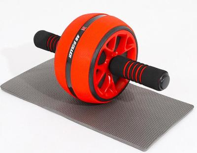 China Non-Slip Abdominal Wheel ABS Wheel Abdominal Roller Muscle Training Exercise Roller Gym Workout Unisex Non-Slip Fitness Home Equipment With Mat for sale