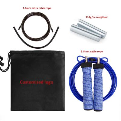 China Full Fitness Exercise Jump Rope Rope Skipping Exercise Speed ​​Heavy Headband Weighted Jump Rope With Steel Wire for sale