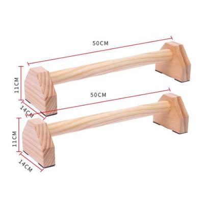 China High Quality 2 Pcs Stretch Stands Wooden Bar Non-Slip Parallettes Yoga Push Up Gym Training Tool for sale