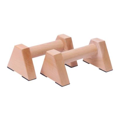 China High Quality Durable Fitness Gym Mobility Triangle Parallettes Adjustable Strength Training Wooden Push Up Bar for sale