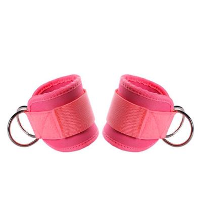 China Wholesale High Quality Elasticity Adjustable Breathable Fitness Padded Gym Ankle Strap Pink Ankle Straps For Cable Machines for sale