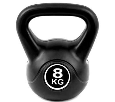 China Durable Custom Cement Kettlebell Logo Gym Equipment Sand Filled Plastic Kettlebell for sale