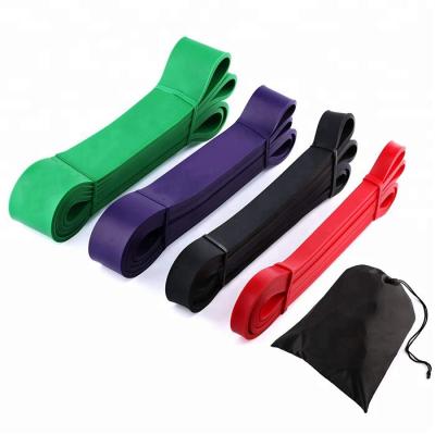 China Body Heavy Duty Stretching Flexibility Exercise Set 4 Pull Up Aid Resistance Bands For Mobility Powerlifting Exercise Aid for sale