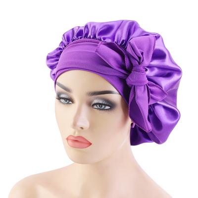 China Comfortable Wide Brim Sleep Hat Women Sleep Hoods Head Hair Cover for sale