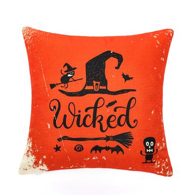 China PORTABLE Decorative Halloween Party Decorative Pillow Cover Canvas Printing Living Room Sofa Cushion Pillow Case for sale