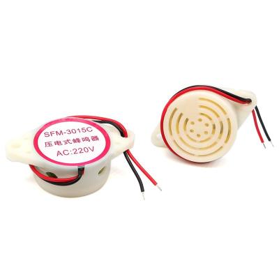 China Piezo Buzzer 3015 Continuous Audible Buzzer SFM-27 AC 220V 110dB Electrical Appliances 30*15MM Piezo Buzzer With 110mm Wire for sale