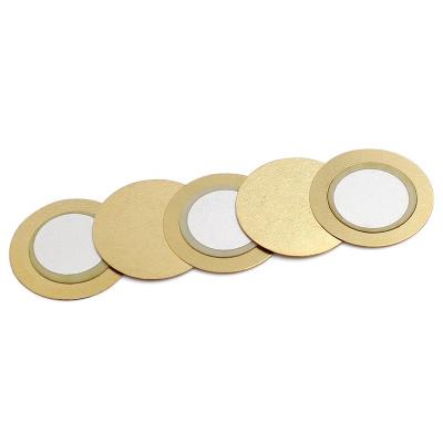 China Diameter 15MM Electric Piezo Ceramic Disc Brass Alarm Sounding Appliances Piezo Ceramic Plate Sound Buzzer Acoustic Components for sale