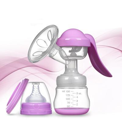 China BPA Free Cheap Price Baby Breastfeeding Simple Manual Pump Breastmilk Pump With Bottle for sale