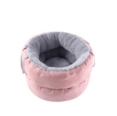 China New Sustainable Plush Winter Warm Pet Bed Cat House Outdoor Portable Pet Dog Kennel Beds for sale