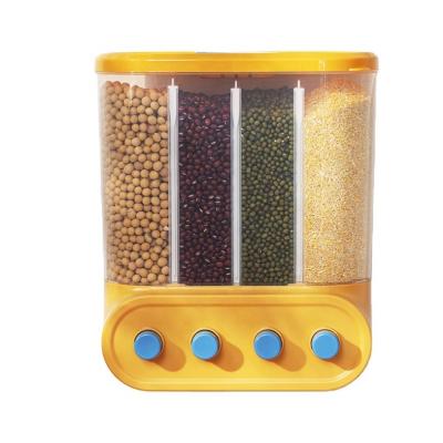 China Wholesale Multifunctional Wall Mounted Plastic Freshness Preservation Plant Food Storage Box Container For Grain Sugar Rice Cereal Dispenser for sale