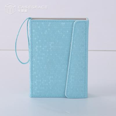 China Travel Eco-friendly Portable Korean Version Simple Solid Color Book Form Unique PU Leather Jewelry Packaging Box for sale