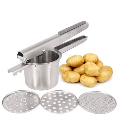 China Viable Amazon Stainless Steel Potato Masher Crusher for Baby Food Strainer Fruit Crusher and Food Press for sale