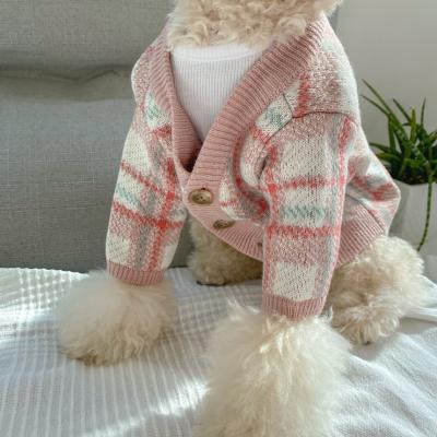 China Fashion Popular Warm Clothes Coat Pet Sweater Colorful Striped Dog Pet Clothes Coat for sale