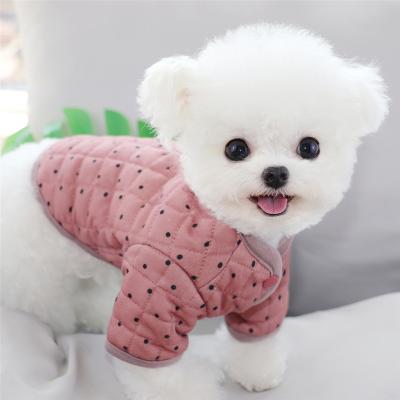 China 2021 Viable Dog of Autumn Winter Warm Pet Clothes Dot Coat for sale