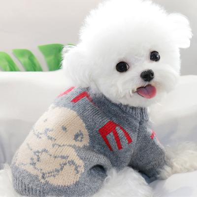 China Small Animals Autumn And Bichon Sweater Cartoon Bear Print Puppy Clothes XS-XL for sale