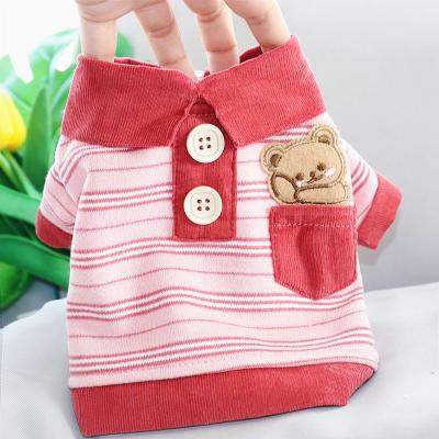 China Autumn Winter Dog Pet Two Legs Sustainable Striped Clothes for sale