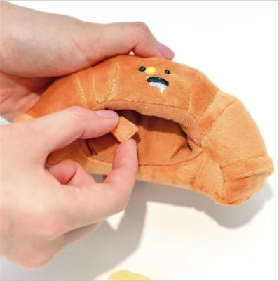 China Stocked Manufacturers Spot New Insist Crescent Bag Food Cat Plush Toy Dog Voice Plush Toy Pet Sounding Plush Toys for sale