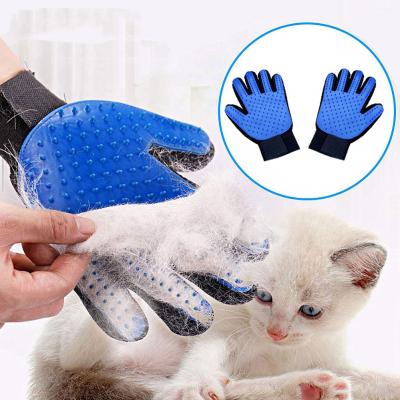 China 259 Point Viable TPR and Brush Glove Guantes de mascotas Deshedding Grooming Glove Pet Hair Remover Gloves Polyester for sale