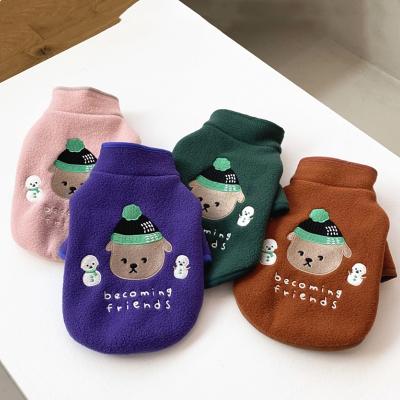 China Cute Small Animals Fleece Dog Clothes Autumn Sweater Teddy Bichon Puppy Pullover Pet Warm Clothes Fashion Dog Products for sale