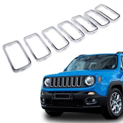 China OE TYPE 7PCS/SET Chrome Molding Decorative Circle Front Grille Insert Circle Chrome Kit For Jeep Renegade 2019-2020 for sale