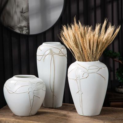 China Contemporary boho vase centerpieces ceramic vase for wedding tall tabletop vase decoration home decor for sale