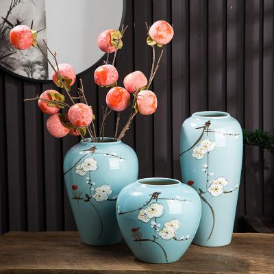 China Contemporary Blue Bud Flower Vase Centerpiece Ceramic Vases and White Vase for sale