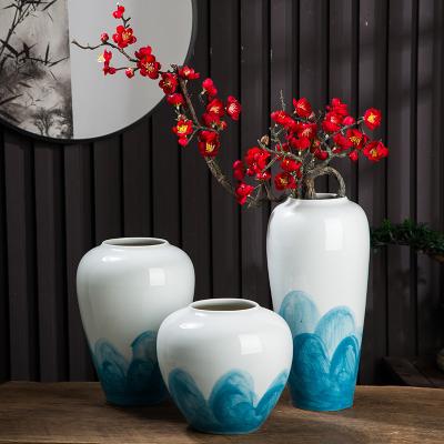 China 2022 Contemporary Ceramic Floor Standing Home Decor Vase Decorative Flower Vase For Living Room for sale