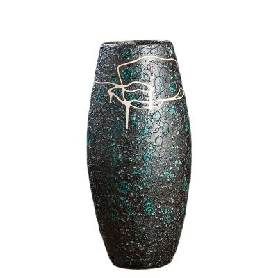 China Wholesale Classic Ceramic Vases Art Deco Metal Tall Floor Vases For Home Decor Outdoor Garden Vase for sale