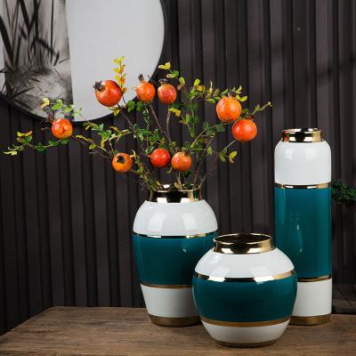 China Contemporary Large Color Metal Vase Decoration Ceramic Floor Vases Set Modern Home Decor Large Flower Vase Home Decor for sale