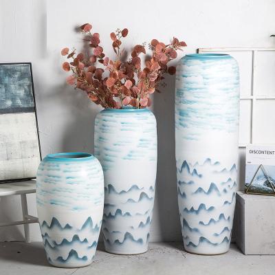 China Classic Modern Contemporary Cylinder White Tall Vase Tabletop Ceramic Vases For Home Decor for sale