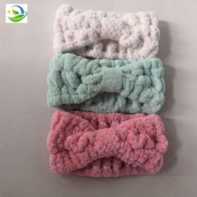 China Wholesale Soft Coral Hair Band Fleece Microfiber Spa Headband High Quality Women for sale