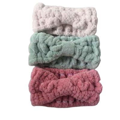 China Good Quality Coral Soft Spa Facial Band Hair Fleece Headband Free Samples Facial Headband Wholesale for sale