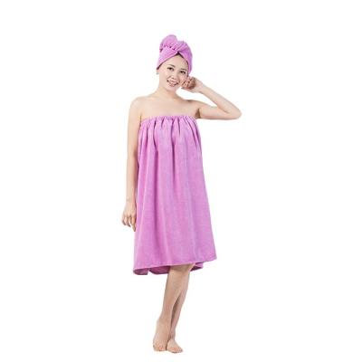 China Hypoallergenic Skirt and Hair Drying Bathrobe Microfiber Towel Set Luxury Robe Bath Towel for sale