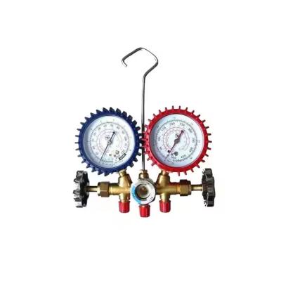 China AC Double Digital Manifold Gauge R134A R410A New Condition Valve with Sight Glass for sale