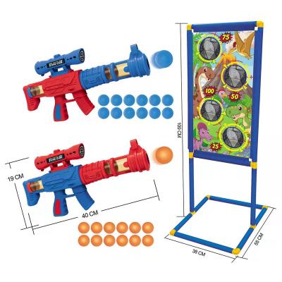 China Shooting Playing Games Factory Customized 2 in 1 Target Kids Foam Ball Outdoor Game Target Shooting Toy Gun for sale