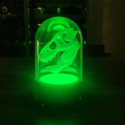 China Custom Led Module Factory Flashing Light Green With Glowing Battery Dinosaur Skull Figure for sale