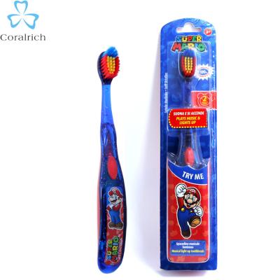 China Children Battery Operated Dental Care Colorful LED Oral Hygiene Kids Music Electric Toothbrush for sale