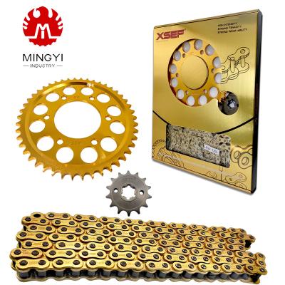 China 45# 428H steel modified motorcycle sprocket&chain assembly for sale