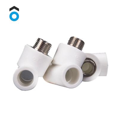 China 100% factory sales PP-R new PPR raw material PP-R copper-plastic external-screw external-screw tee direct pipe fitting for sale