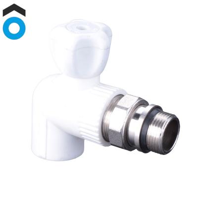 China plastic ppr angle radiator ball valve for ppr pipe fitting at cheap price in hot sale for sale