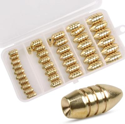 China Freshwater or Salterwater 40PCS Fishing Sinkers Set with Sinker Brass Weights sPlastic Box for Freshwater Saltwater Bass Fishing for sale