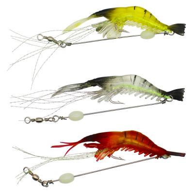 China Plastic Luminous Shrimp Lure Hook Swivel Lures Silicone Glow Soft Fishing High Quality Artificial Bait for sale