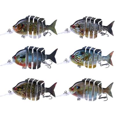 China Multi Jointed 6 Lures ABS Plastic Factory Tilapia Hard Fishing Lures 10cm Realistic Fishing Lures 12g for sale