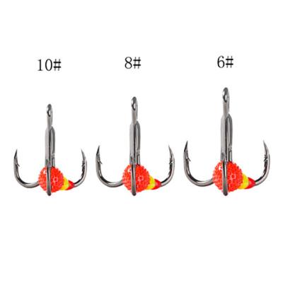 China Luminous High Carbon Steel Treble Hook Ice Fish Hook Blood Tank General Fishing Treble Hook for sale