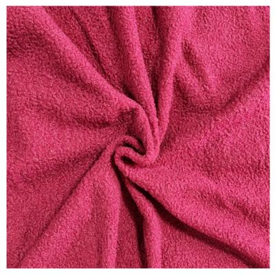 China 100% Polyester Solid Color Single Tear-resistant Circle Knitted Terry Fleece Teddy Velvet Fabric For Garment Bed Toy Home Textiles for sale