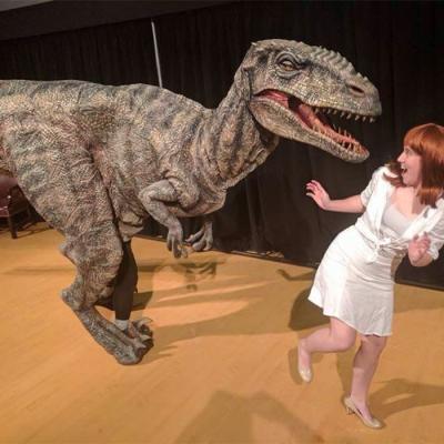 China Amusement Park Realistic Animatronic Dinosaur Robot Costume 4.5 Meters Long for sale