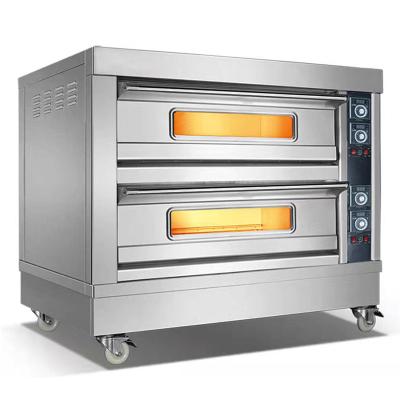 China Two Deck 6 Trays Commercial Electric Oven Complete Bakery Equipment Baking Oven Bread Cake Deck Oven for sale