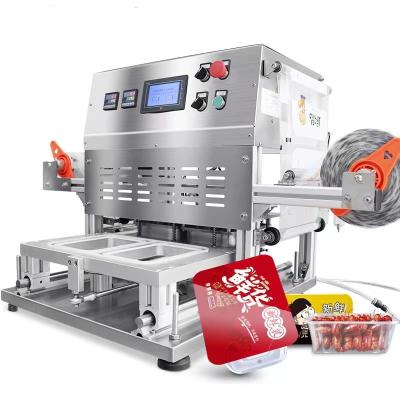 China Automatic Map Disposable Tray Sealing/plastic Box Tray Sealer/ Tray Packing Machine With Modified for sale