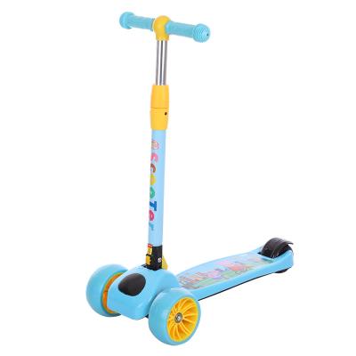 China New aluminum alloy children's scooters 2-10 years old children's four-wheel car with light music scooters folding scooters for sale