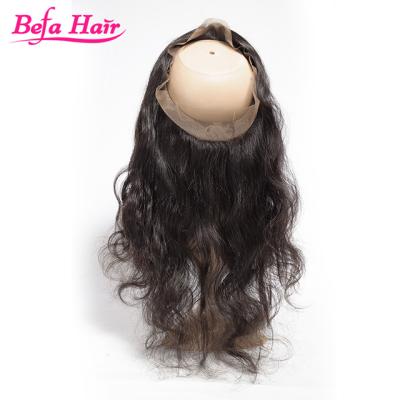 China Body Wave Indian Human Hair Raw Unprocessed Virgin Hair 360 Lace Headband With Bundles for sale